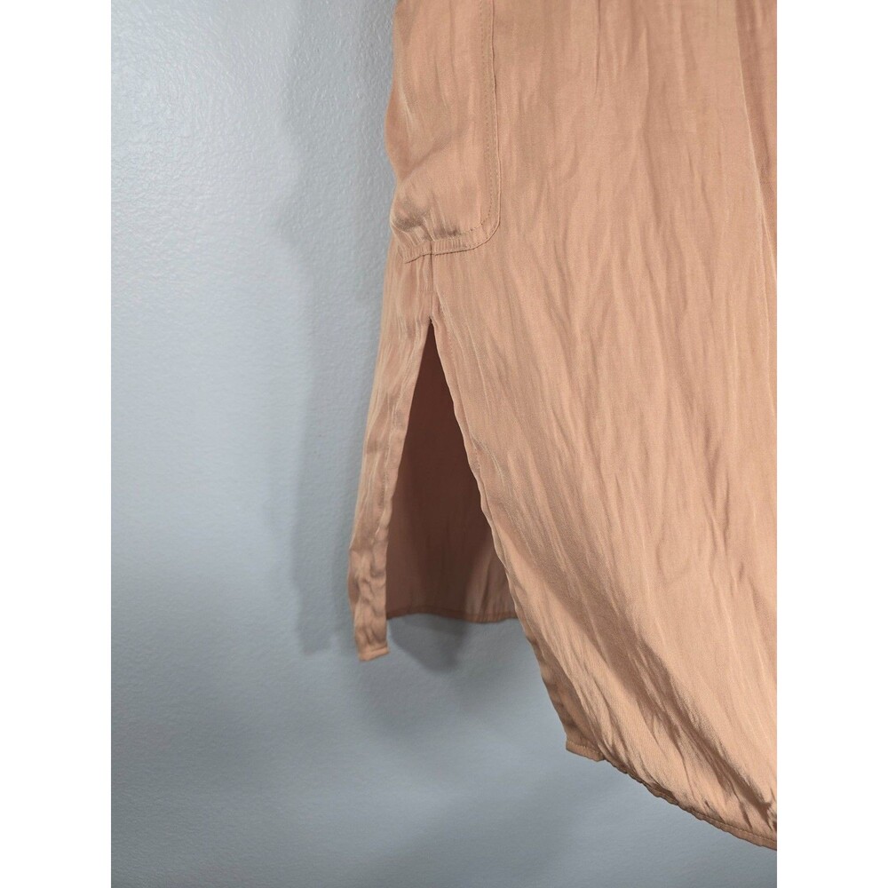 Aerie Tan Satin Cargo Utility Midi Skirt W/ Side Splits Size XS Gorpcore BF - Picture 6 of 7